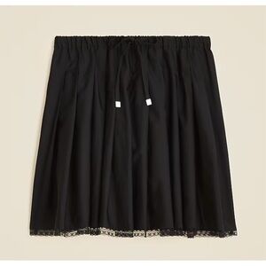 NWT J. Crew Pleated Tie-waist Mini Skirt Black